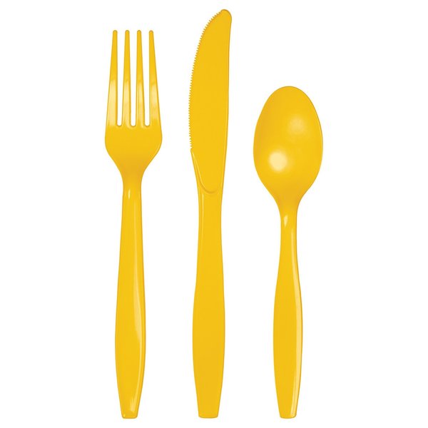 Touch Of Color Bus Yellow Assorted Plastic Cutlery, School, 288PK 010425